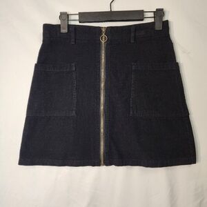 Alter'd State Black Corduroy Full Zip Up Mini Skirt Junior/Womens Size Small